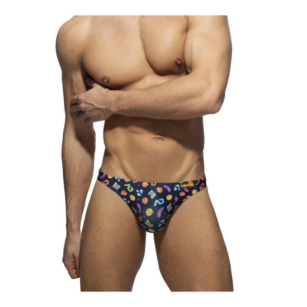 tanga masculino con estampado divertido Addicted para regalar en navidad a hombre